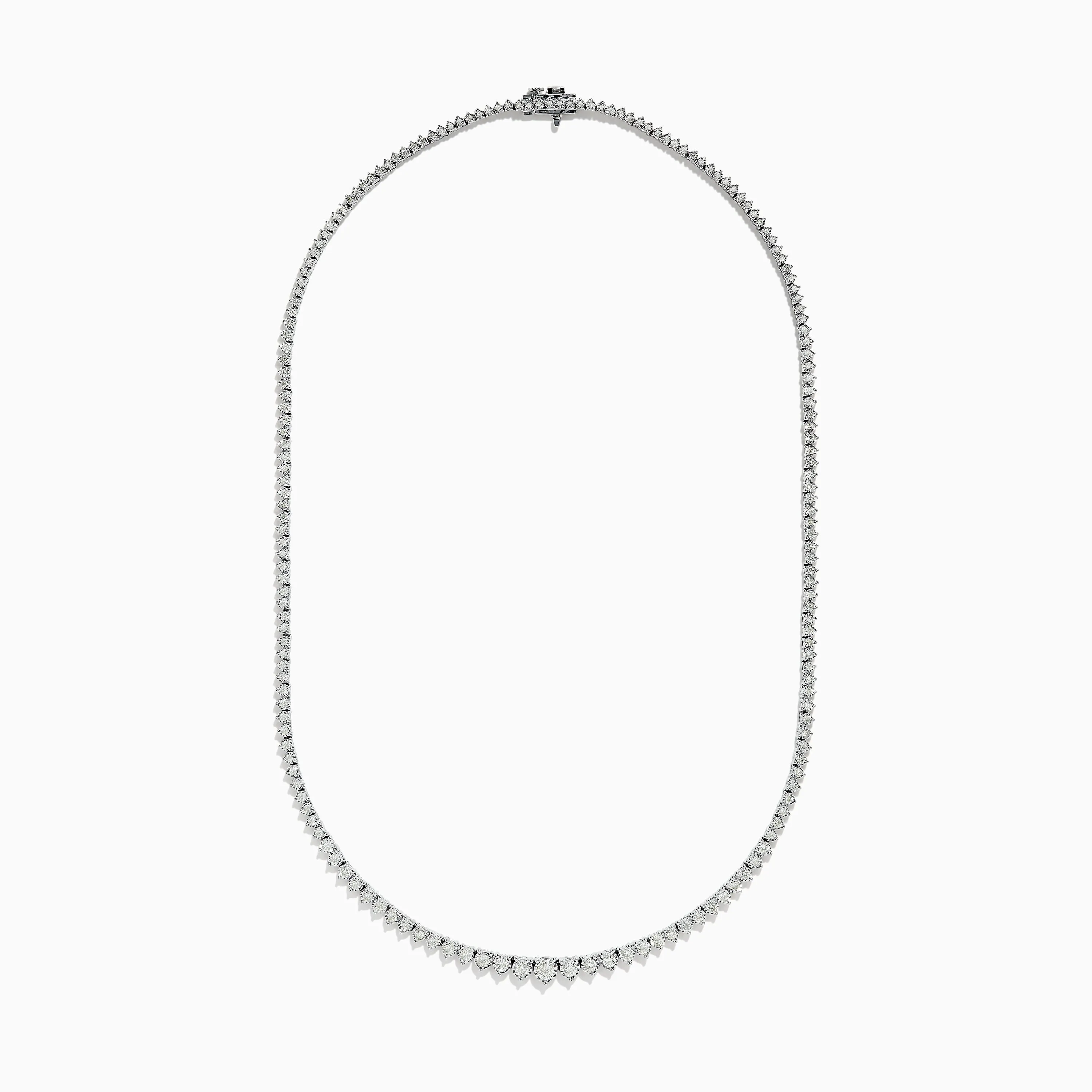 14K White Gold Diamond Tennis Necklace 2.94 TCW