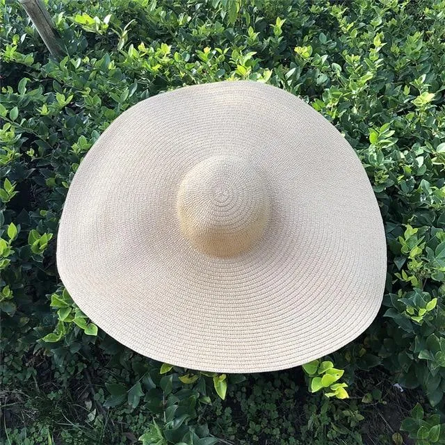 25cm Wide Brim Oversized Foldable UV Protective Beach Hats for Women