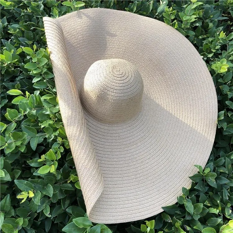 25cm Wide Brim Oversized Foldable UV Protective Beach Hats for Women