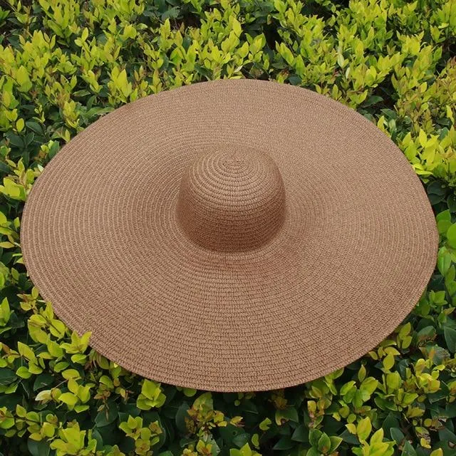 25cm Wide Brim Oversized Foldable UV Protective Beach Hats for Women