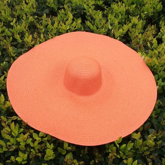 25cm Wide Brim Oversized Foldable UV Protective Beach Hats for Women