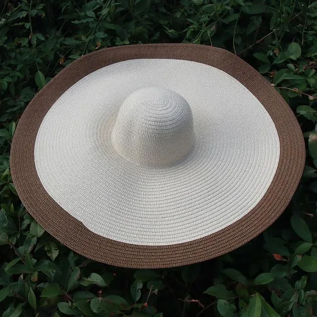 25cm Wide Brim Oversized Foldable UV Protective Beach Hats for Women