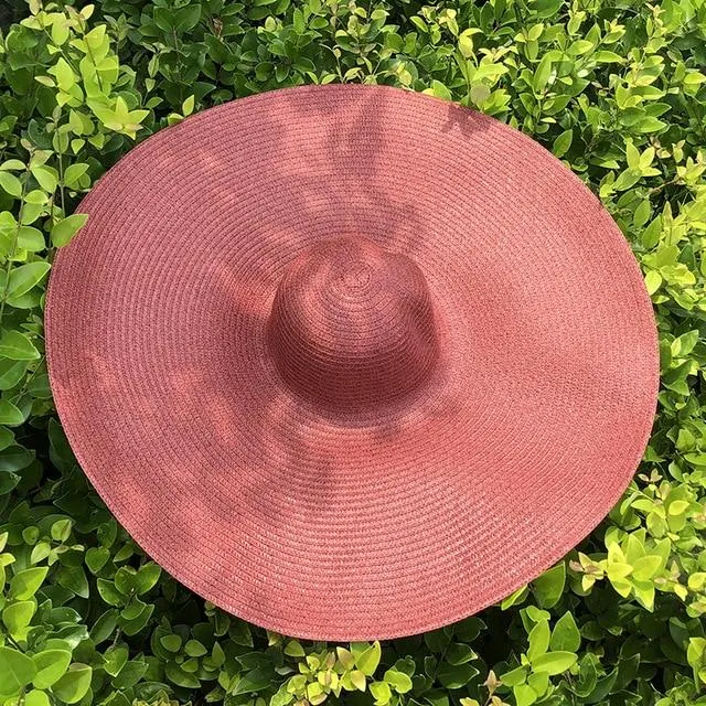 25cm Wide Brim Oversized Foldable UV Protective Beach Hats for Women