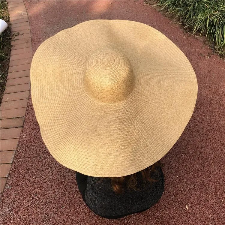 25cm Wide Brim Oversized Foldable UV Protective Beach Hats for Women