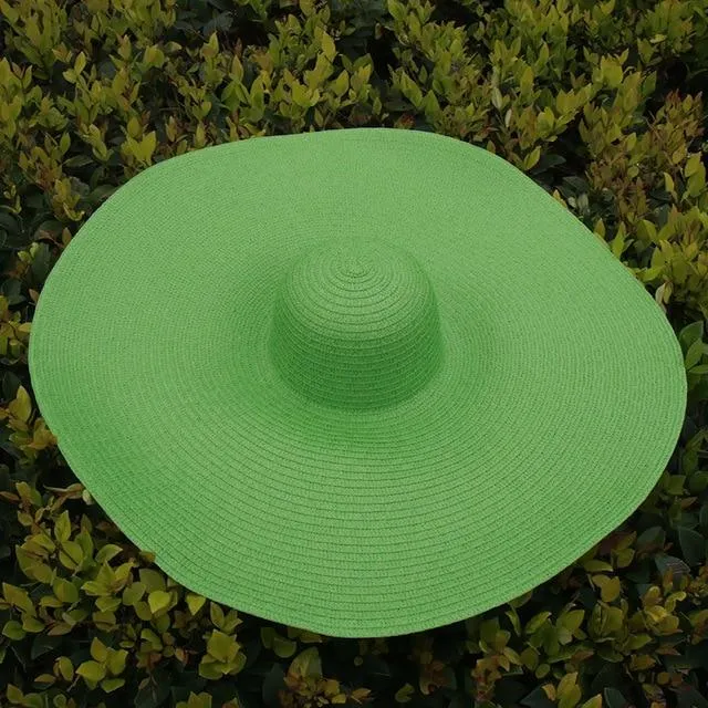 25cm Wide Brim Oversized Foldable UV Protective Beach Hats for Women