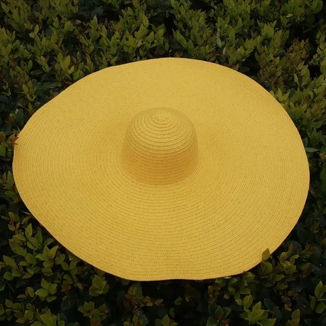 25cm Wide Brim Oversized Foldable UV Protective Beach Hats for Women