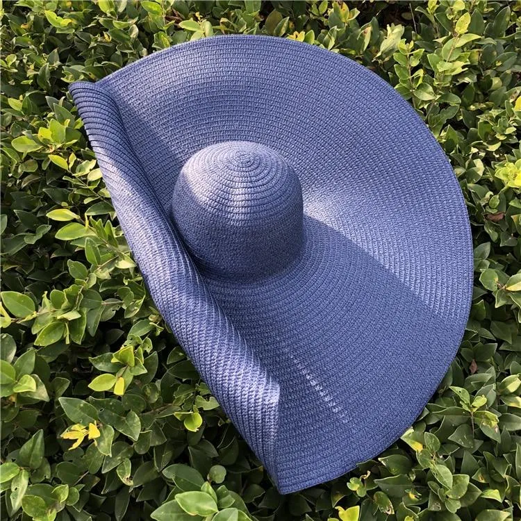 25cm Wide Brim Oversized Foldable UV Protective Beach Hats for Women