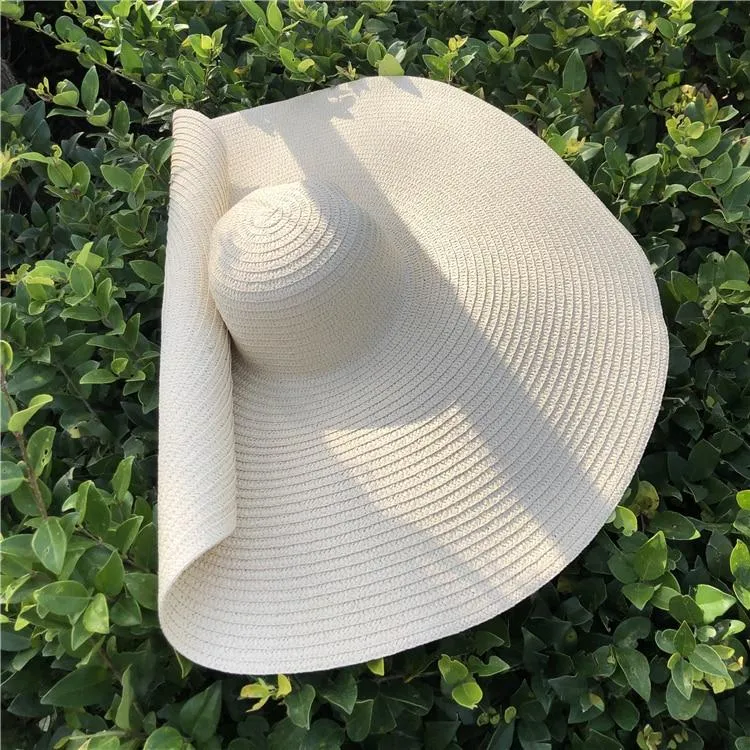 25cm Wide Brim Oversized Foldable UV Protective Beach Hats for Women