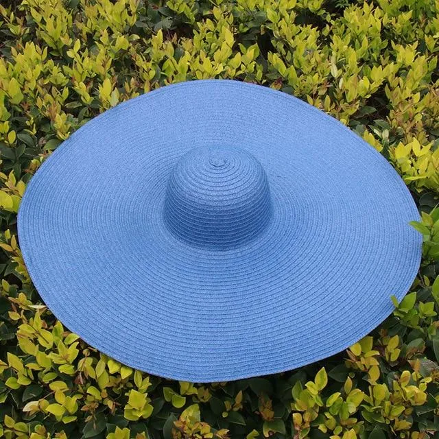 25cm Wide Brim Oversized Foldable UV Protective Beach Hats for Women