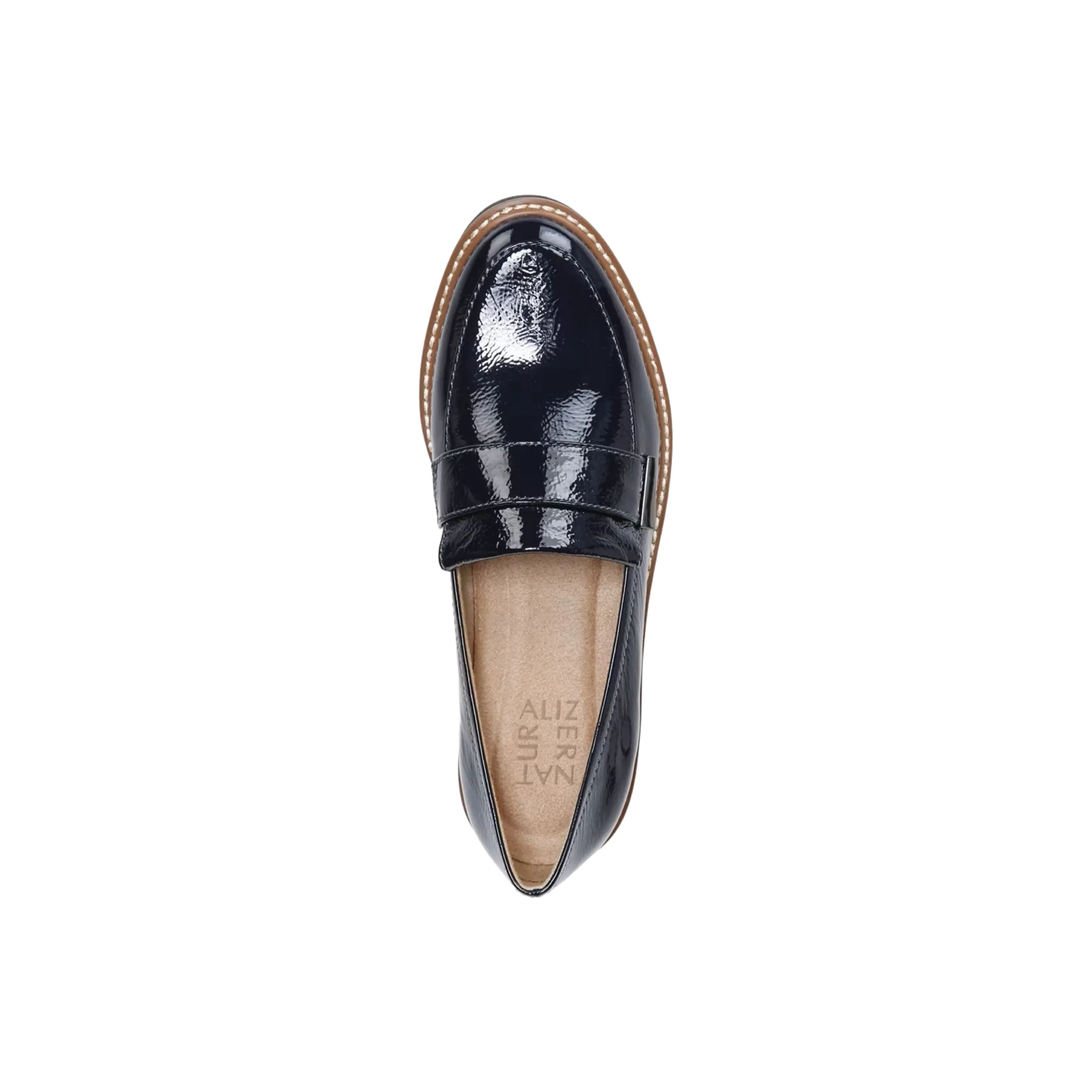 Adiline Navy Crinkle Loafer