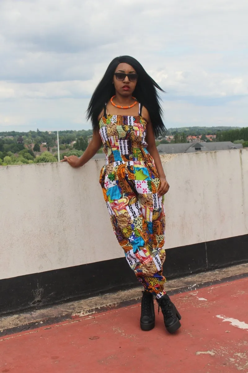 African Jumpsuit in Patchwork - Festival Jumpsuit