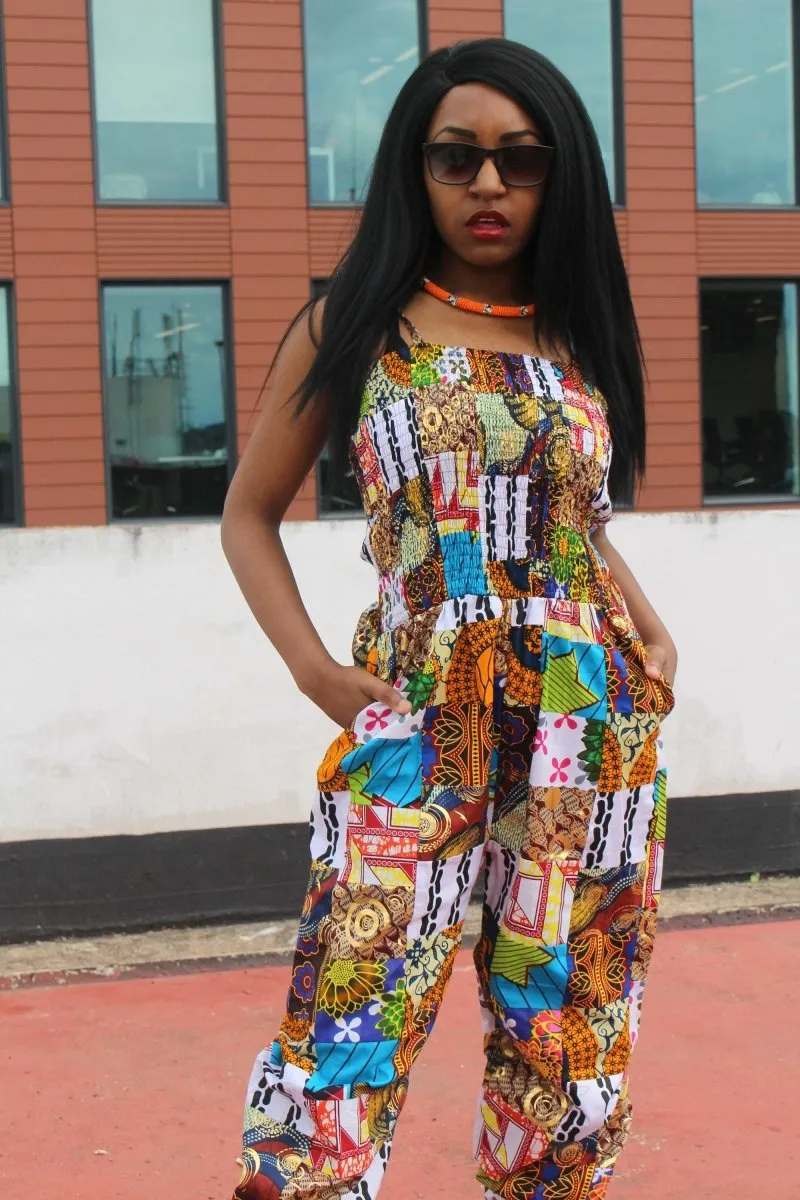 African Jumpsuit in Patchwork - Festival Jumpsuit