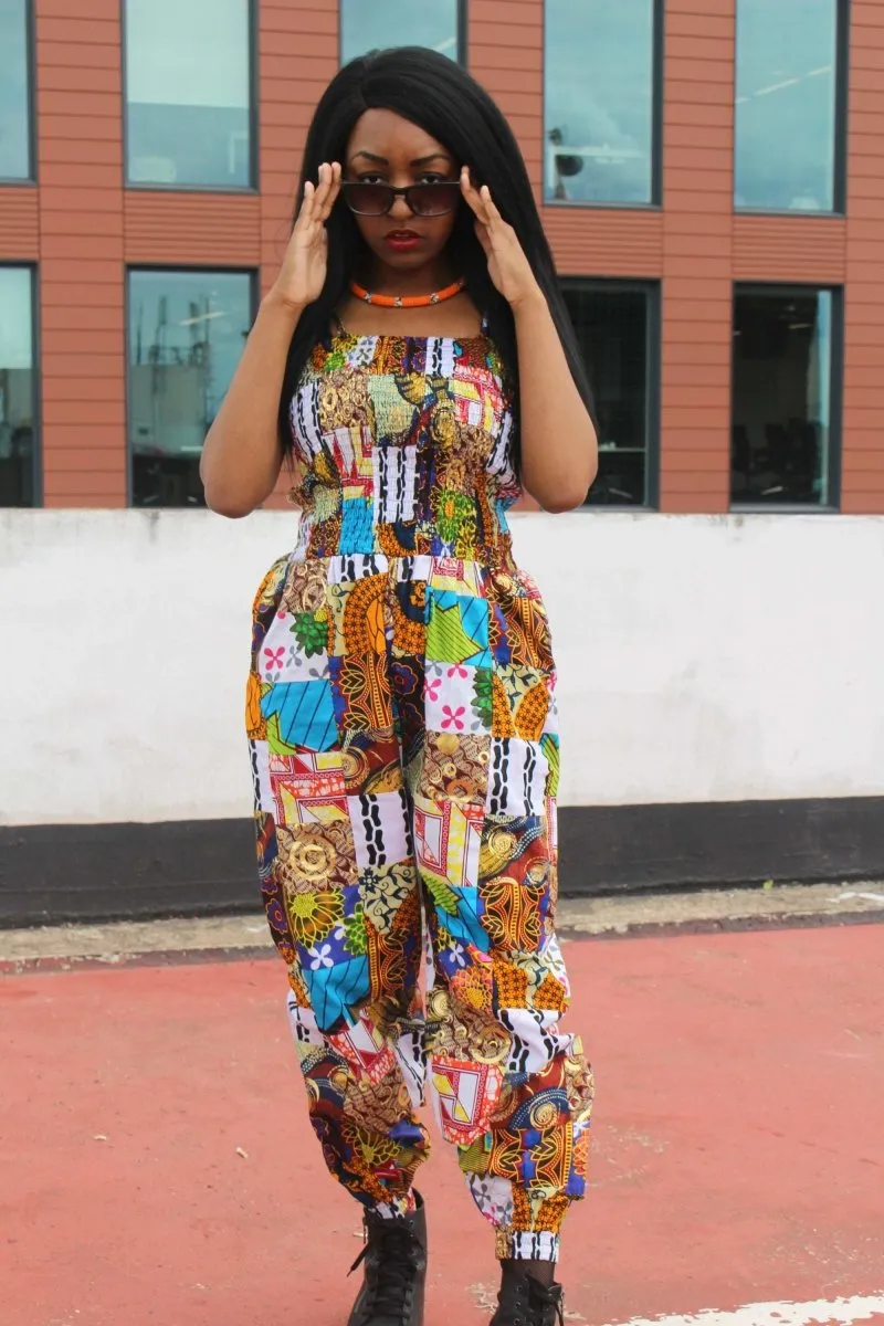 African Jumpsuit in Patchwork - Festival Jumpsuit