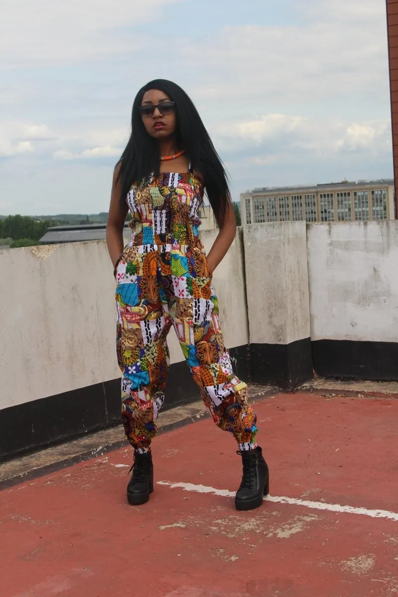 African Jumpsuit in Patchwork - Festival Jumpsuit