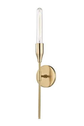 Aged Brass Elongated Bulb Wall Light | Andrew Martin Tara