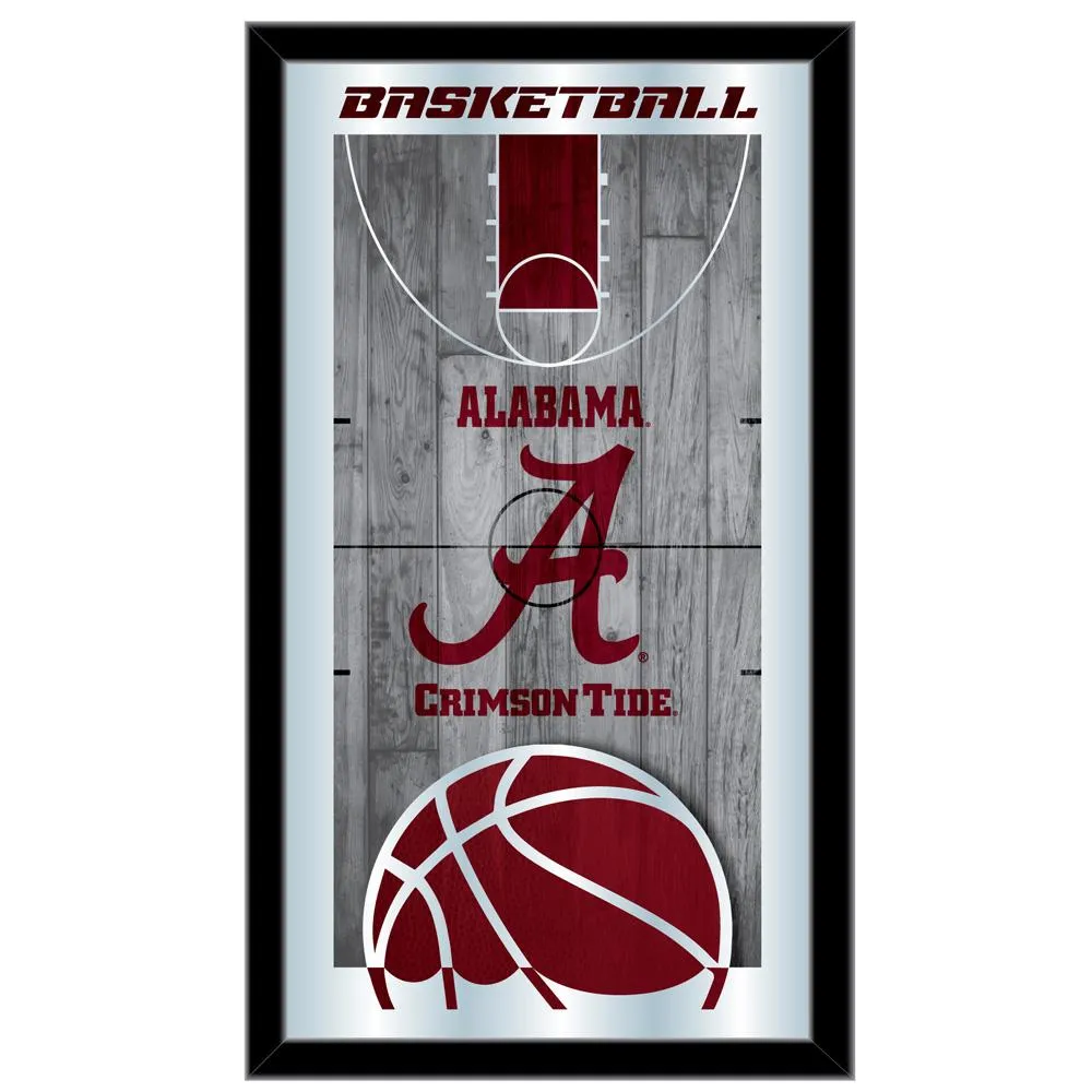 Alabama Crimson Tide HBS Basketball Framed Hanging Glass Wall Mirror (26"x15")