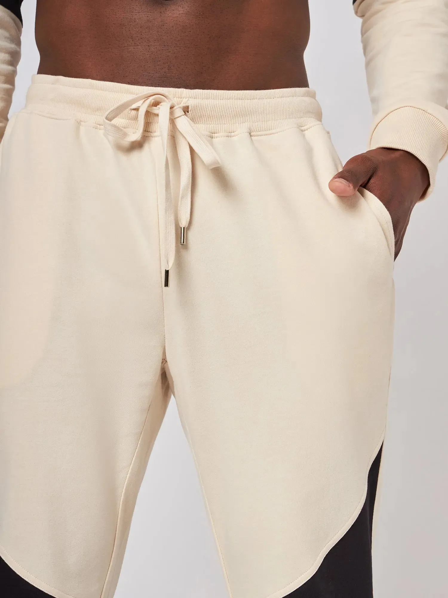 Beirut Beige and Black Patchwork Joggers