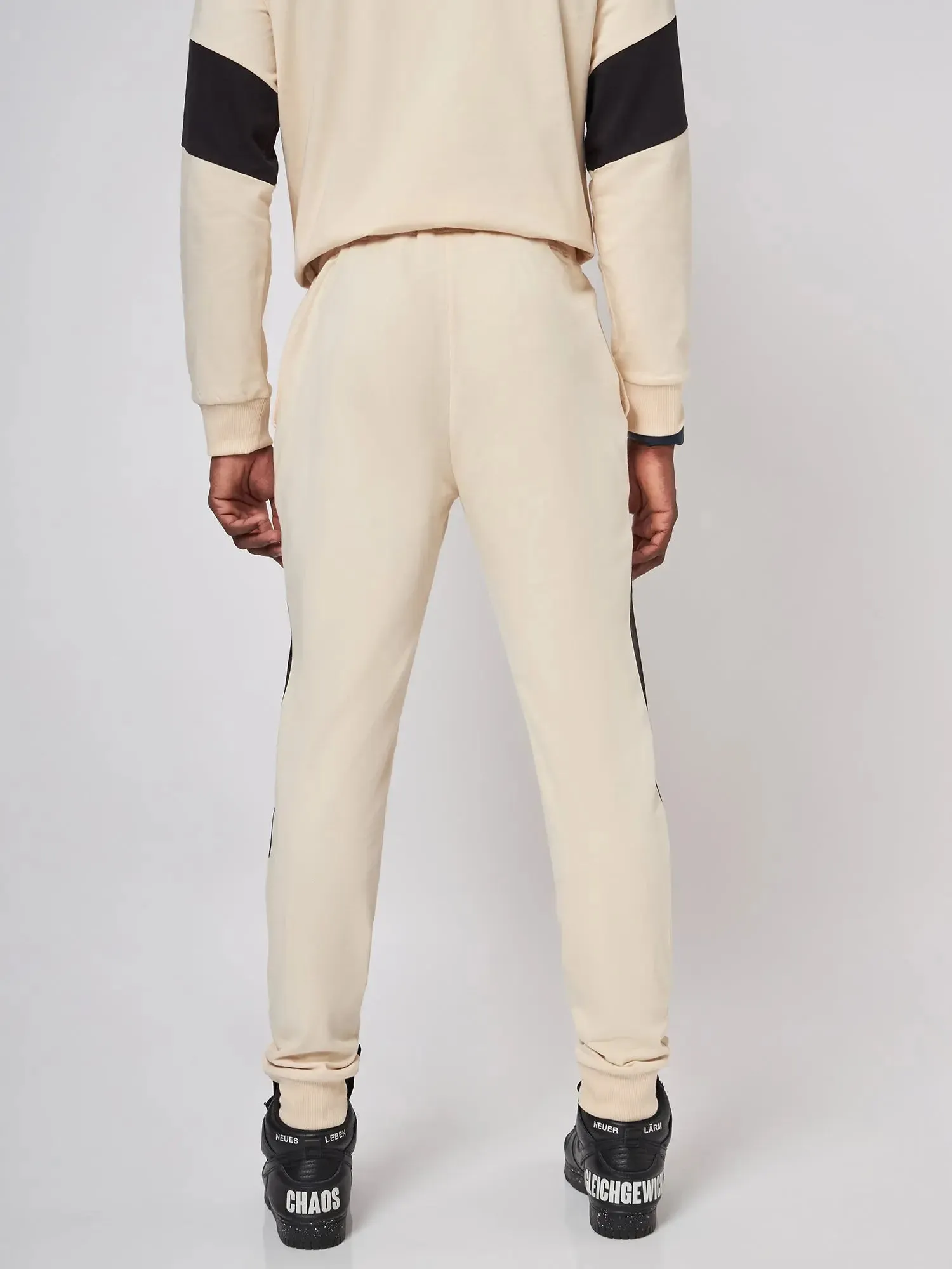 Beirut Beige and Black Patchwork Joggers