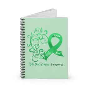 Bile Duct Cancer Awareness Heart "Light Green" Spiral Journal - Ruled Line