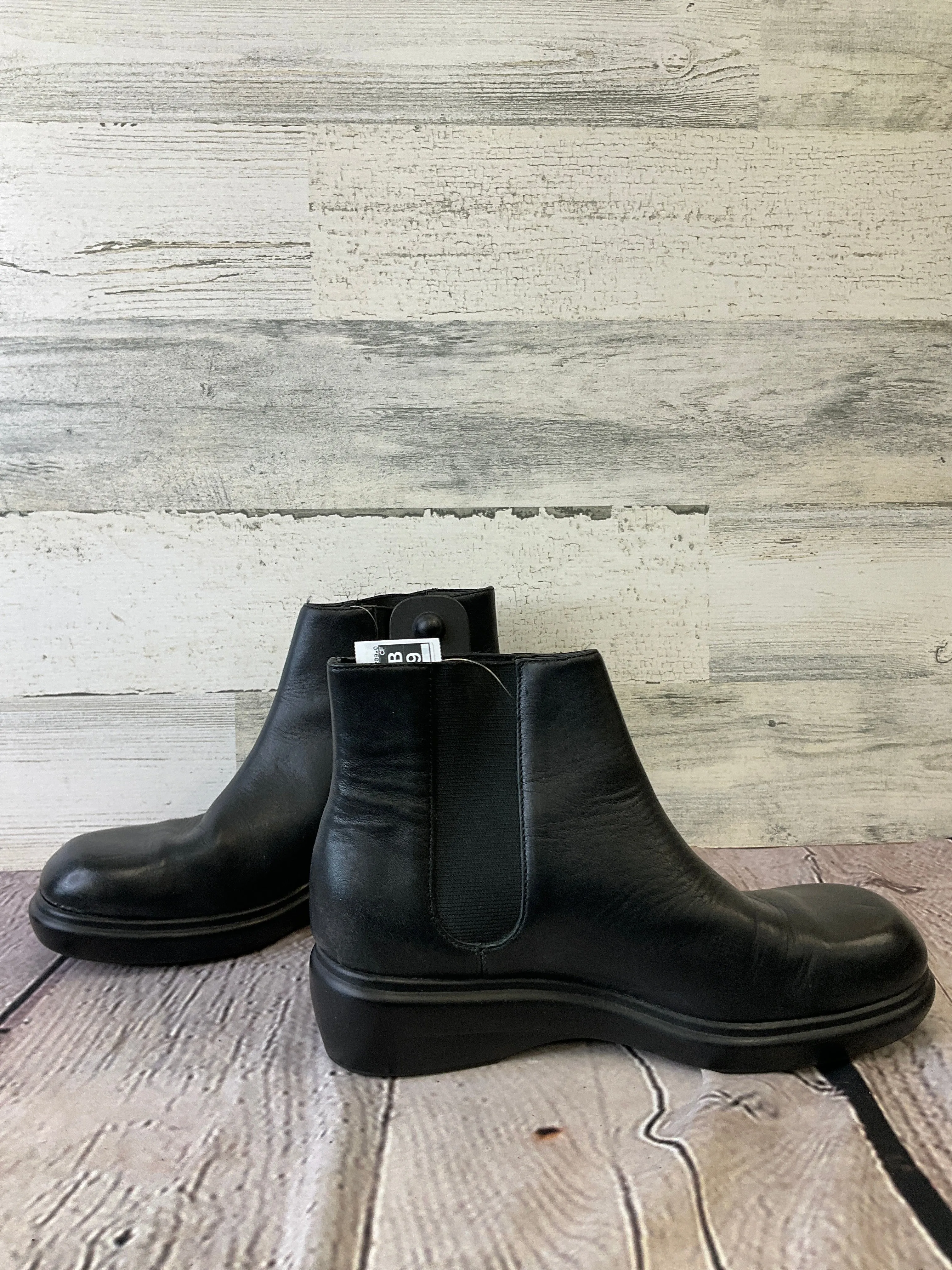 Black Boots Ankle Heels Bass, Size 6.5