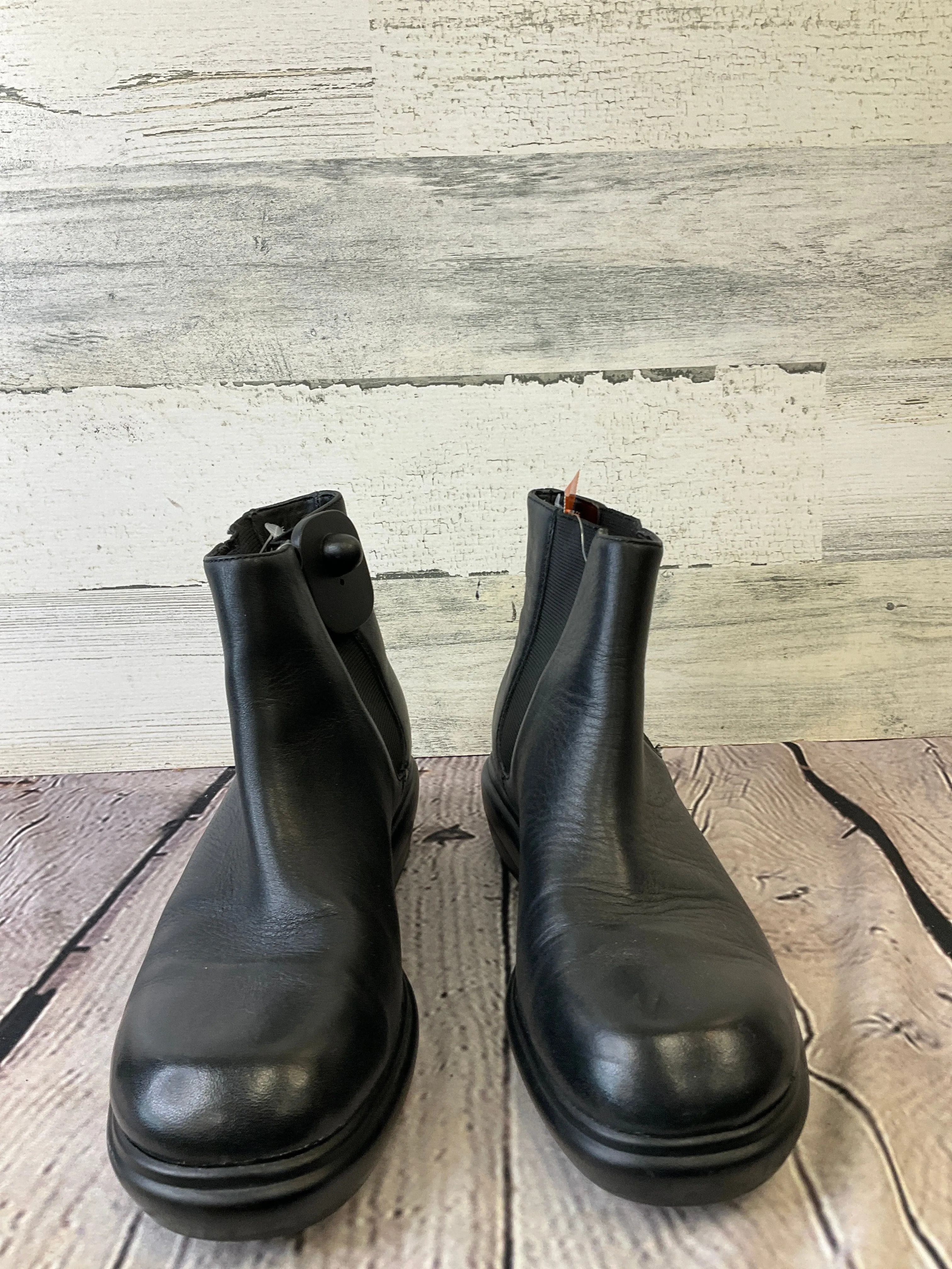 Black Boots Ankle Heels Bass, Size 6.5