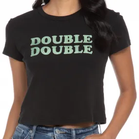 Black Cropped Double Double Tee