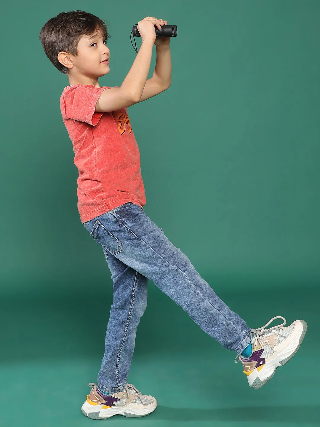 Boys Rust Embroidery Cotton T-shirt