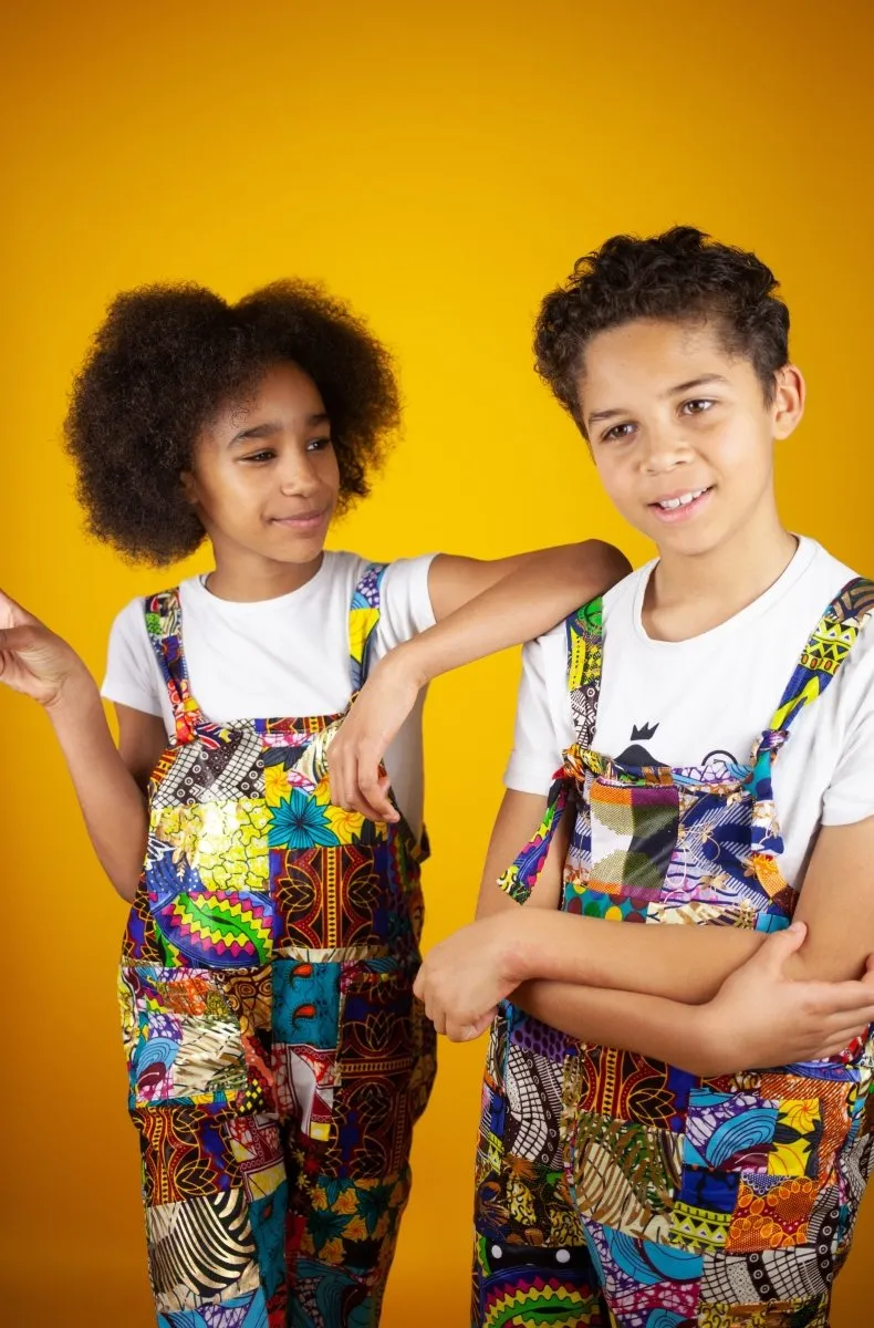 Children's Patchwork Dungarees