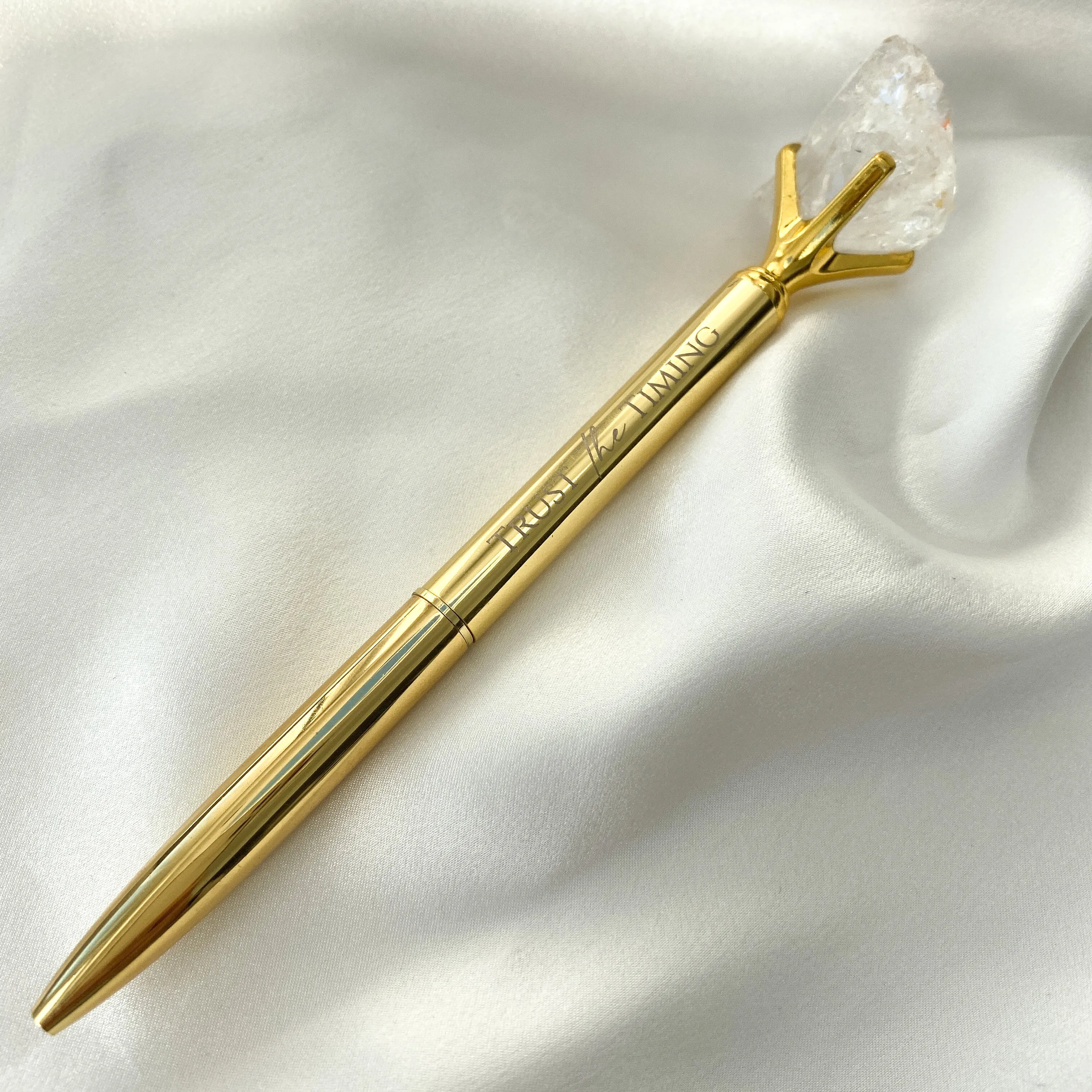 Clear Quartz Crystal Pen (Gold/ Silver/ Rose Gold)