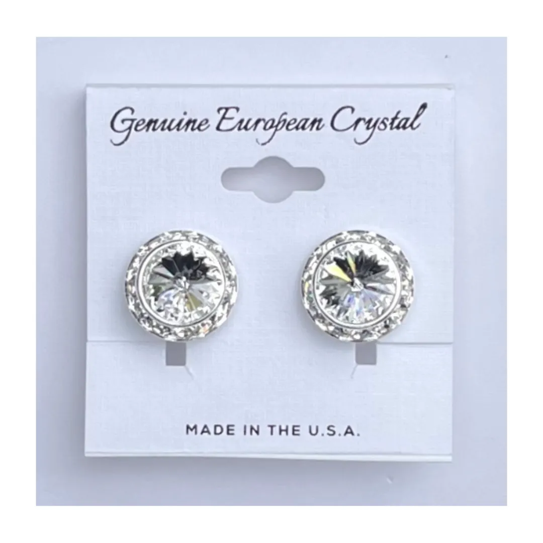 Competition Crystal CLIP-ON Earrings - CLEAR - 3 sizes