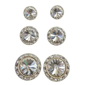 Competition Crystal CLIP-ON Earrings - CLEAR - 3 sizes