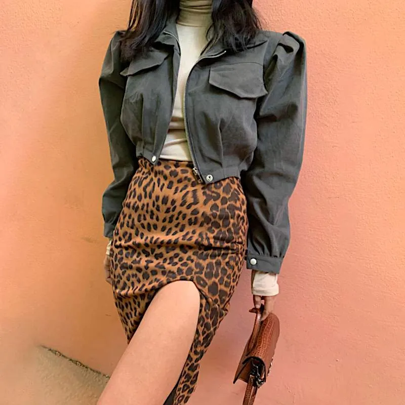 Dominique Sexy Leopard Print Skirt