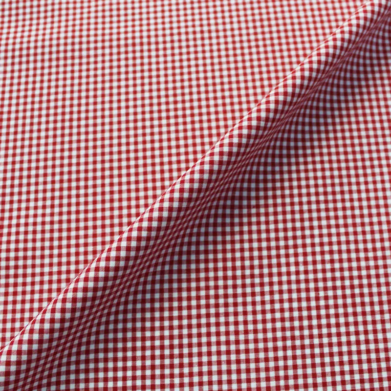 Dressmaking Cotton - Mini Gingham - Red and White