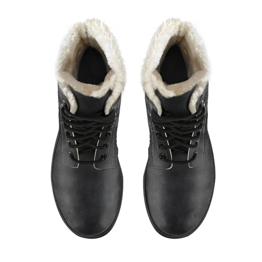 Grey Skull - Fur Leather Boots