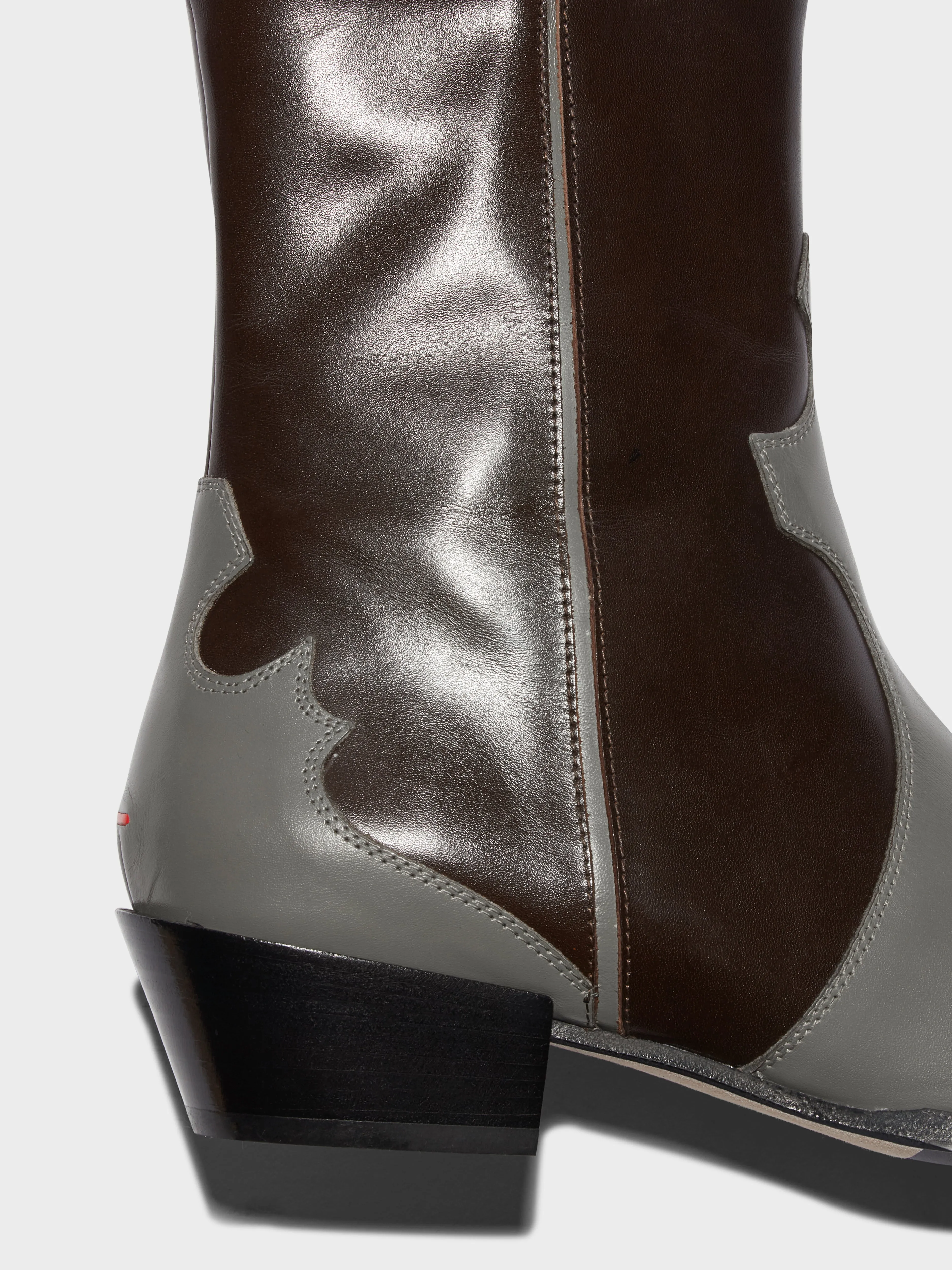 Hester Leather Cowboy Ankle Boots