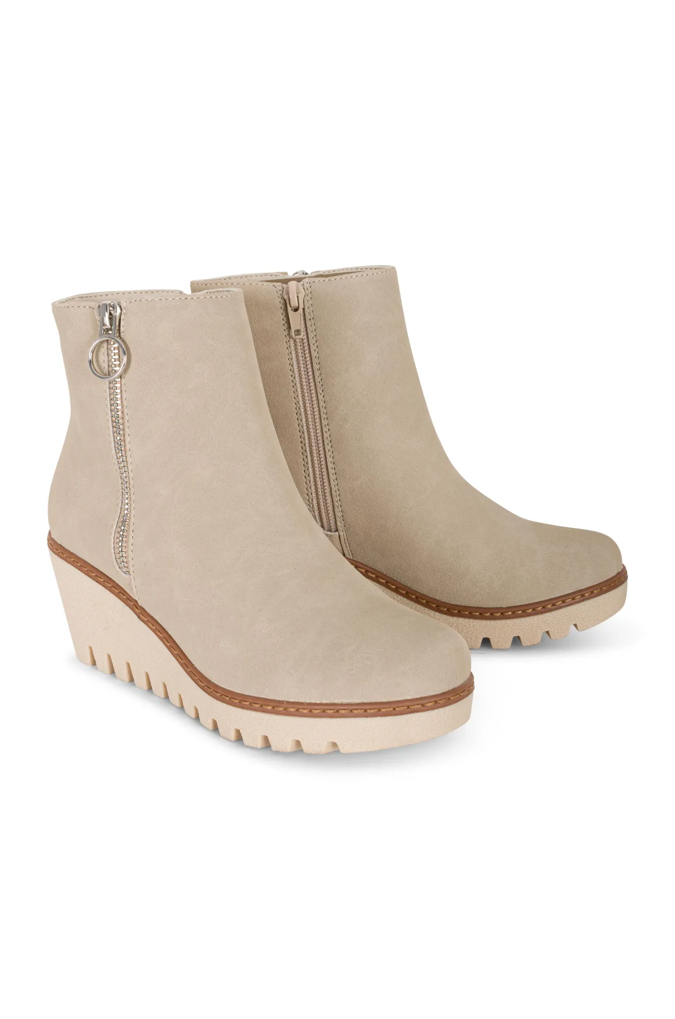 High Wedge Ankle Boot | STONE | KINGSLEY ZZ