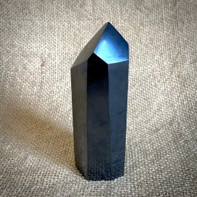 Large Polished Shungite Crystal Pencil Point, Energy Balancing