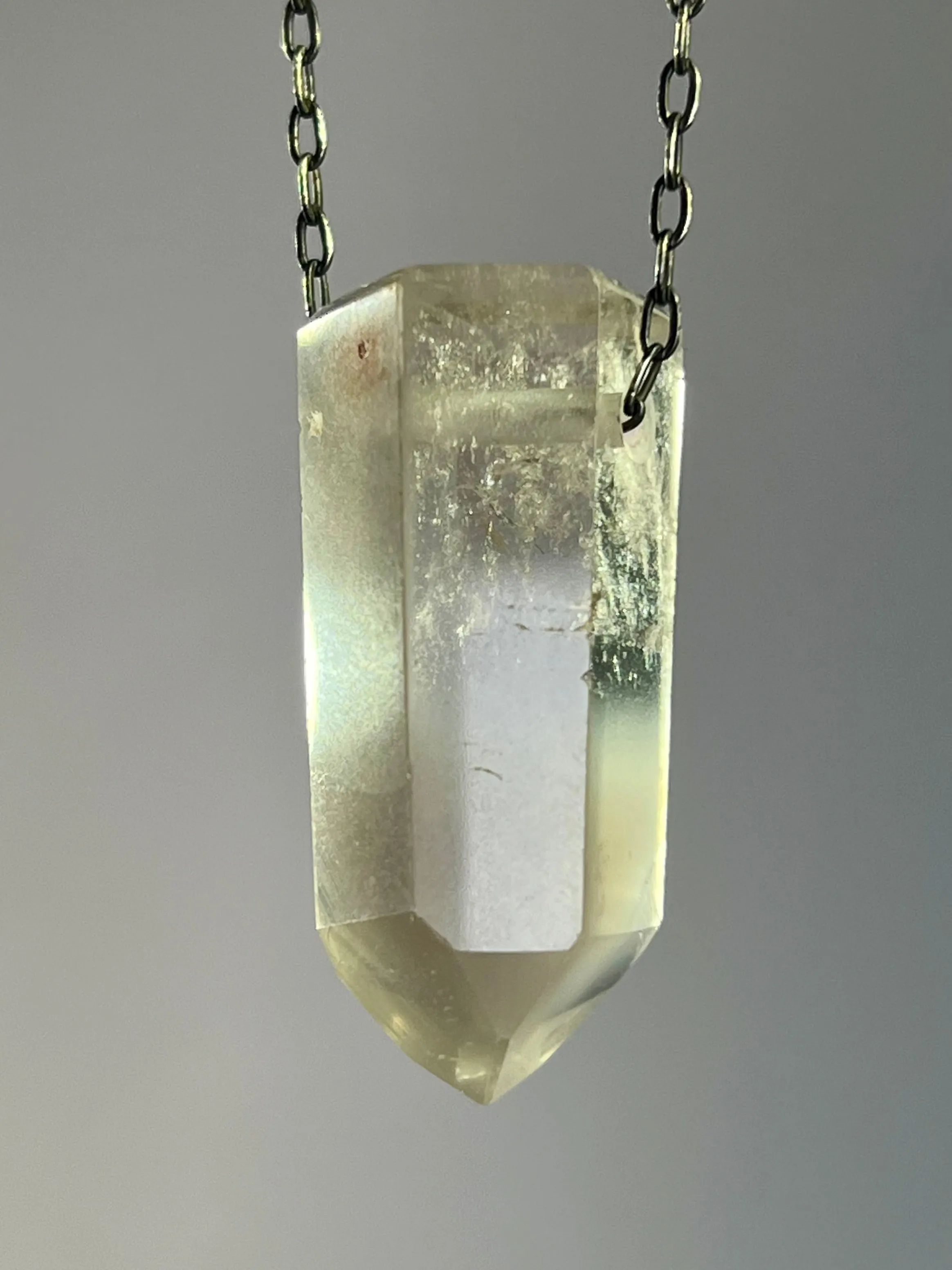 Quartz  with  Lithium inclusions Crystal Necklace