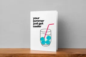 "Summer Just Got Cooler" Tennis Birthday Greeting Card