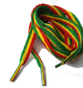 Rasta Jamaican Multi Coloured Flat 10mm Shoes Trainers Extra Long Jamaica New