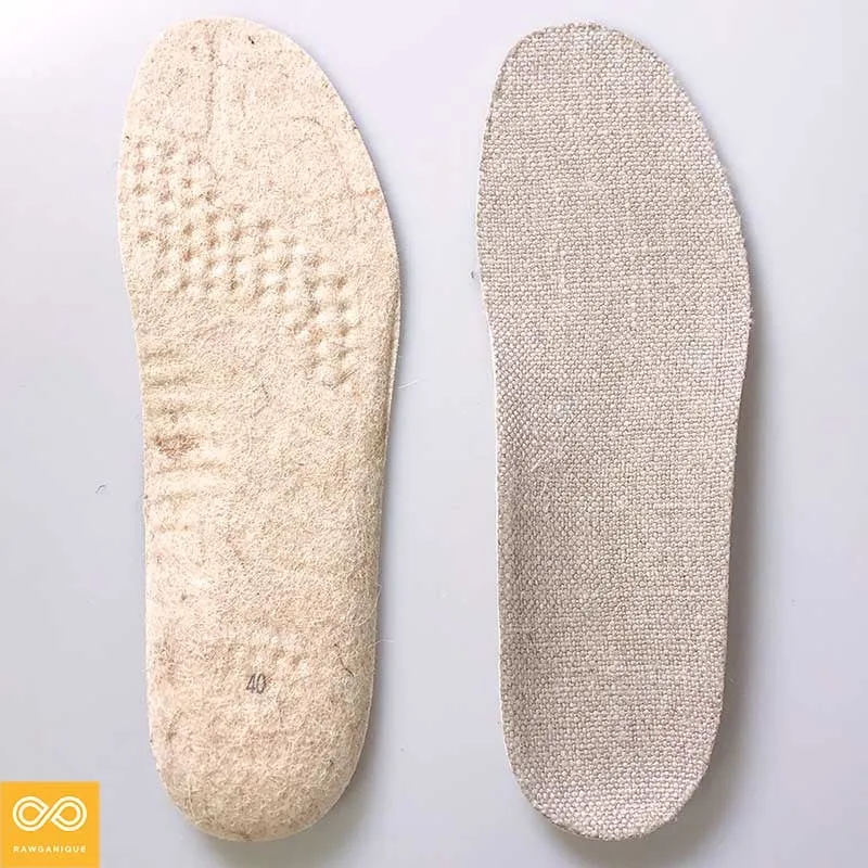 STANLEY PARK Organic Hemp Insole Footbed (Heat Fused with Natural Rubber & Felted Hemp) (100% Biodegradable)