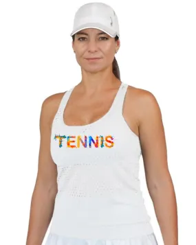 Tennis Art Fold Over Mesh Top